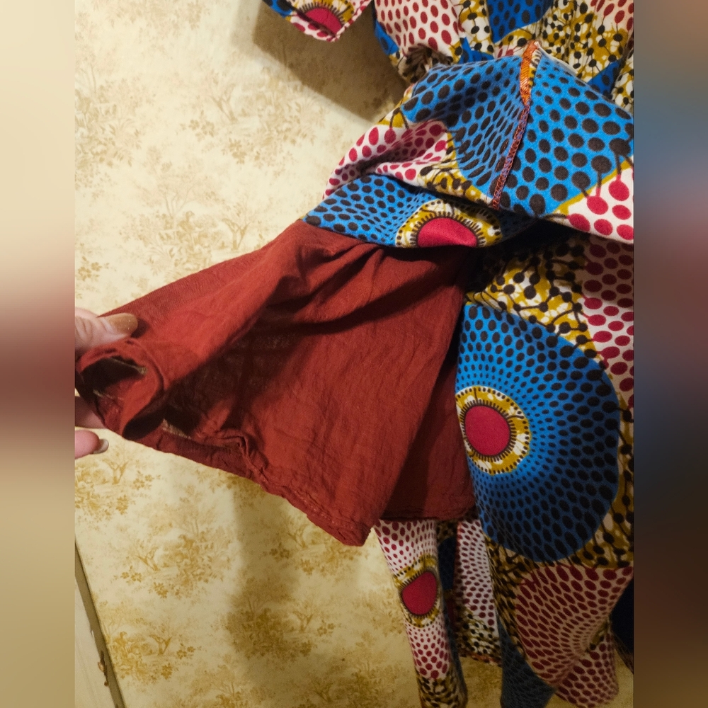 African Print Dress BintaRealWax( See Measurements!) Adjustable Waist! - Picture 5 of 12